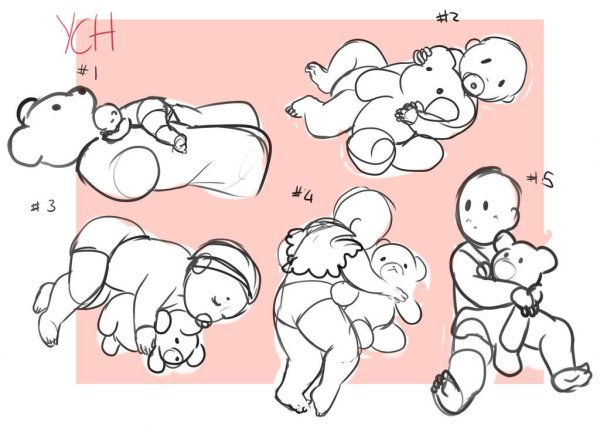 Позы для рисования младенцев