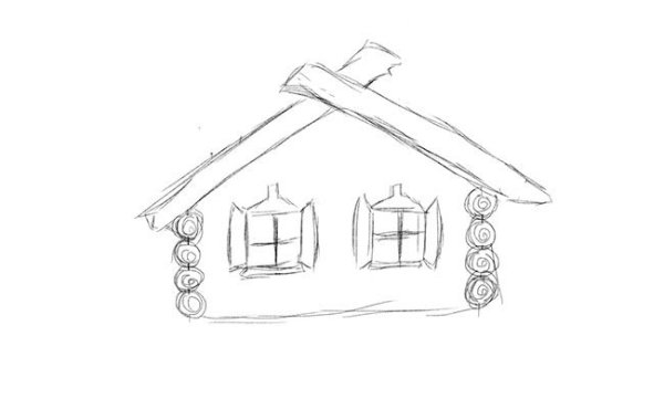 Изба карандашом