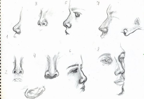 Варианты рисования носа