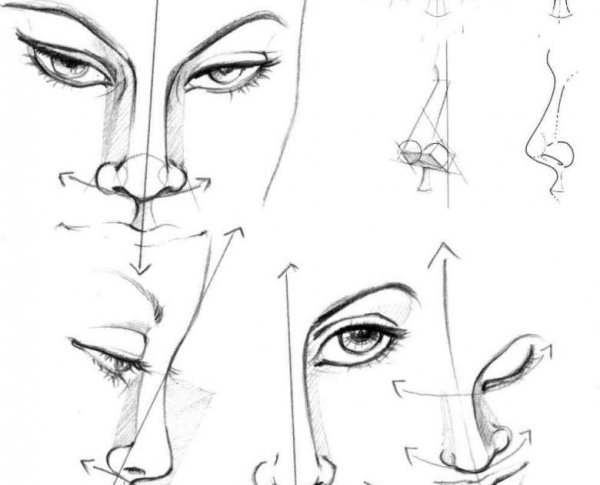 Как нарисовать нос