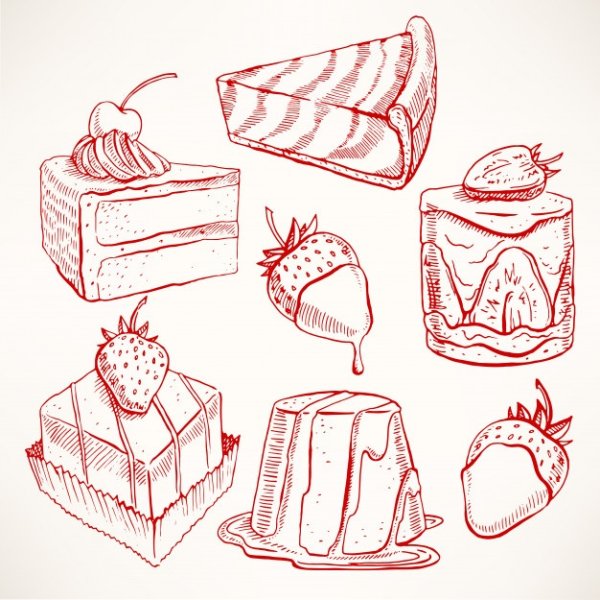 Поэтапное рисование десерта