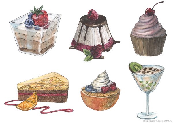 Кусочек торта нарисованный