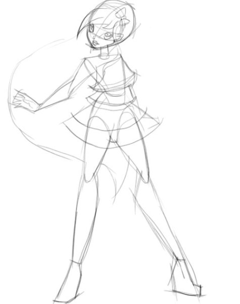 Рисунки человека поэтапно аниме Винкс