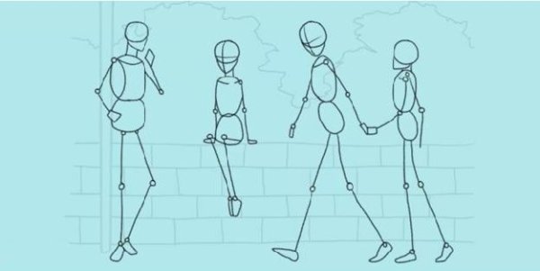 Рисование идущего человека