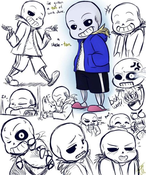 Санс в разных стилях рисовки