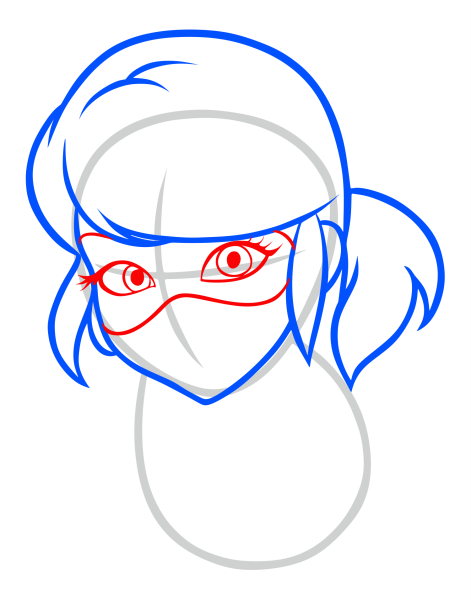 Нарисованная карандашом девушка с ножом