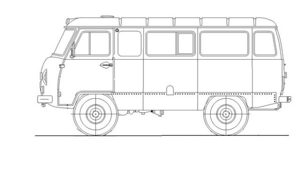 УАЗ-452 внедорожник чертеж