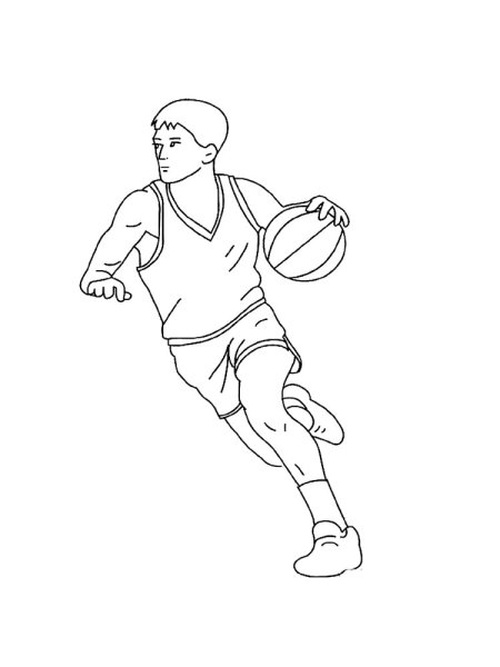 Раскраска баскетболист в прыжке