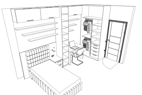 Гардеробная карандашом