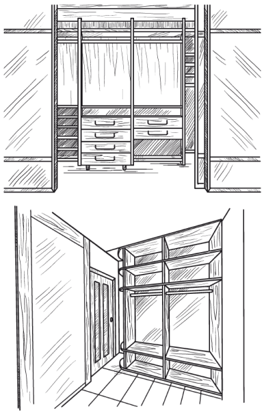 Гардеробная карандашом