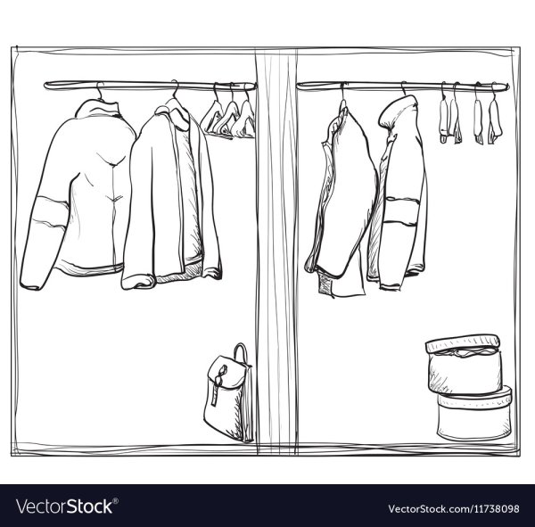Рисуем шкаф с одеждой