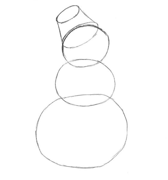 Урок рисования Снеговик