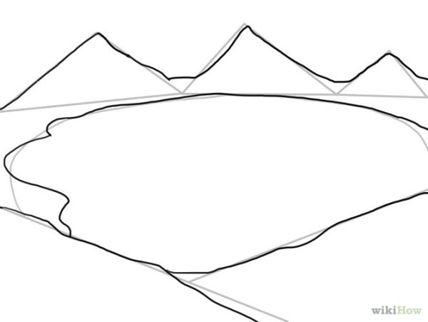 Поэтапное рисование озеро