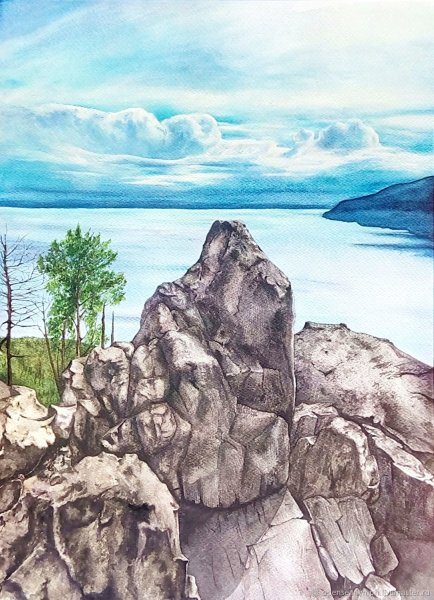 Скала Шаманка Байкал живопись