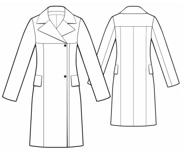Пальто демисезонное женское эскиз