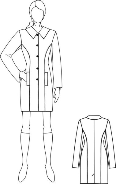 Эскиз пальто женского