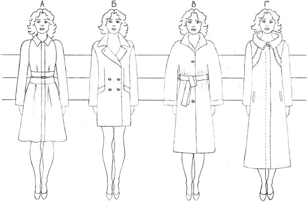 Эскиз пальто женского