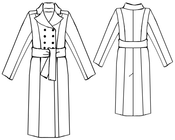 Эскиз пальто женского