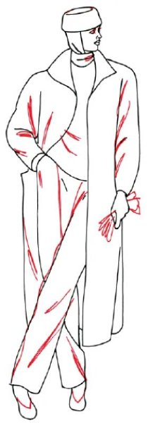 Мужчина в пальто рисунок карандашом