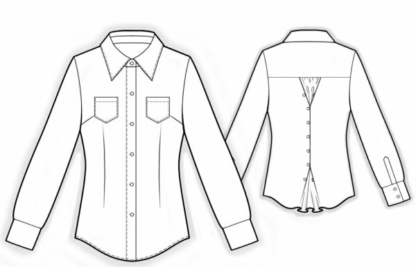 Эскиз блузки женской