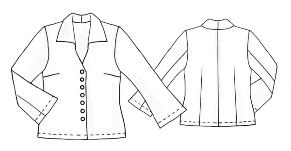 Выкройка блузки с воротником на пуговицах