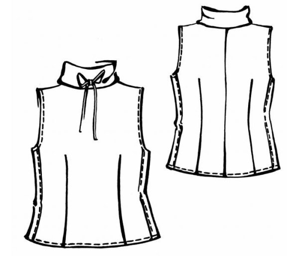 Блузка с воротником лекала