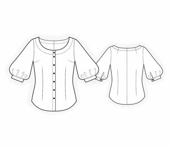 Лекало блузки с рукавами