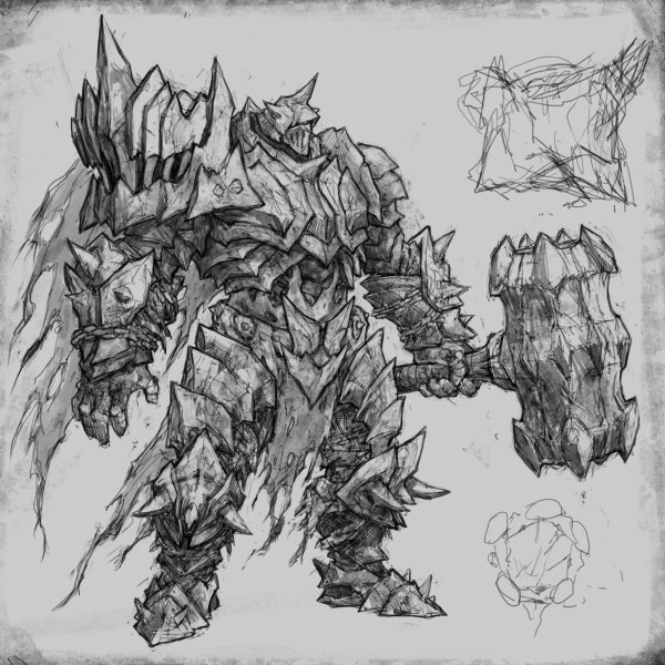 Рисунок голема карандашом