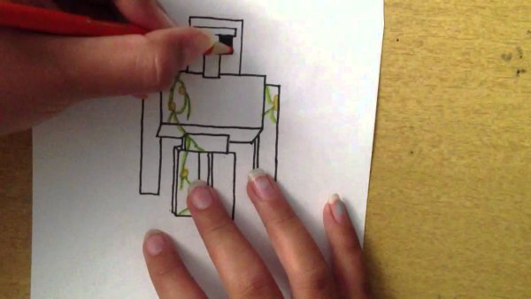 Нарисовать голема из МАЙНКРАФТА поэтапно