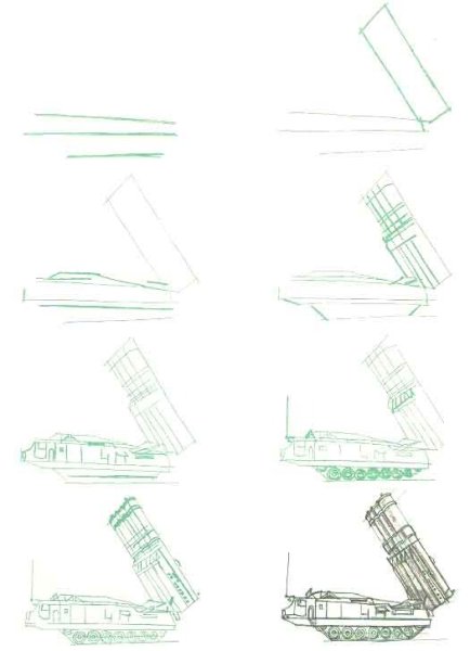 Пушка поэтапное рисование