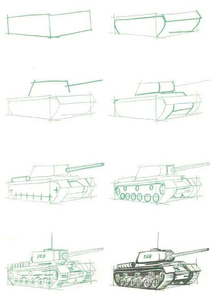 Уроки рисования танка