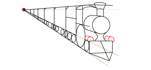Поезд в перспективе