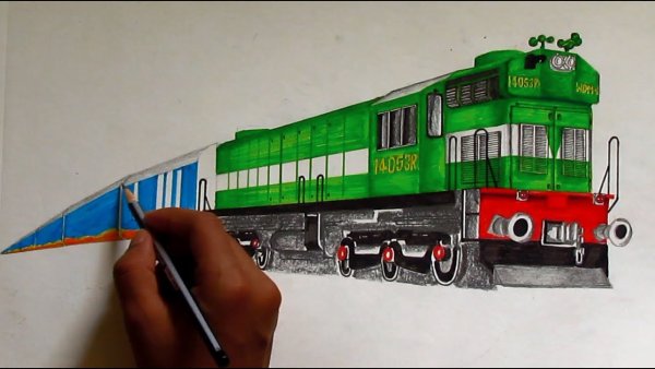 Видео как нарисовать поезд