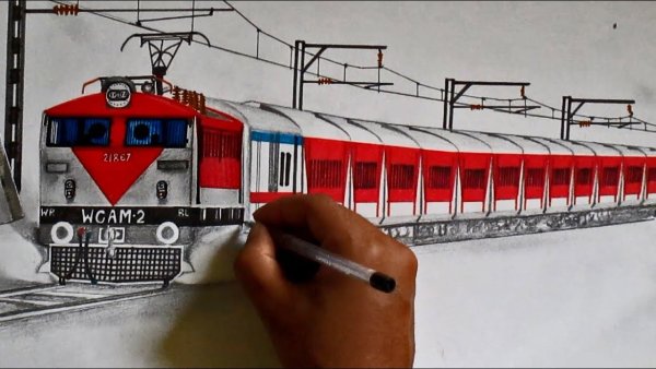 Поезд рисунок