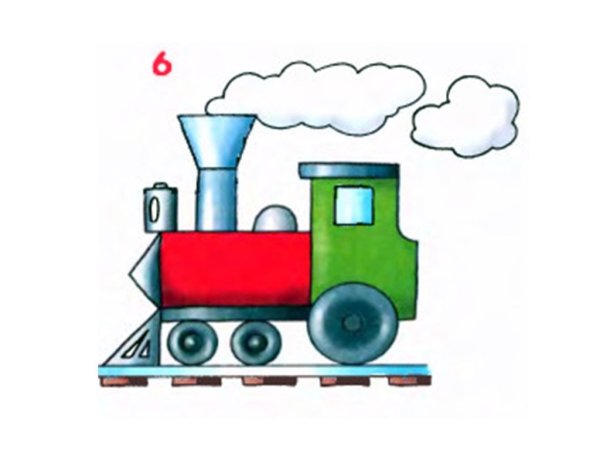 Паровозик рисунок