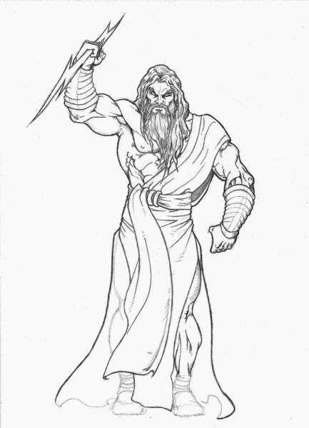 Бог Греции Зевс рисунок