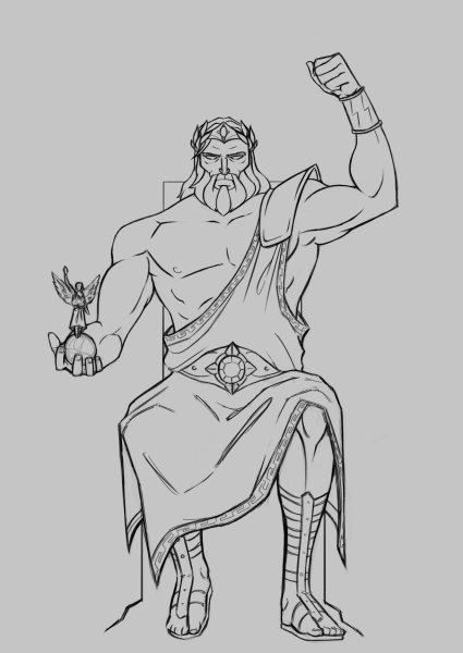 Бог Греции Зевс рисунок
