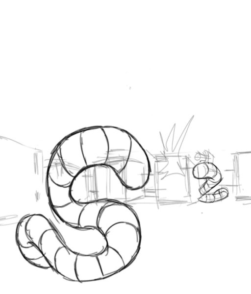 Червяк рисунок поэтапно