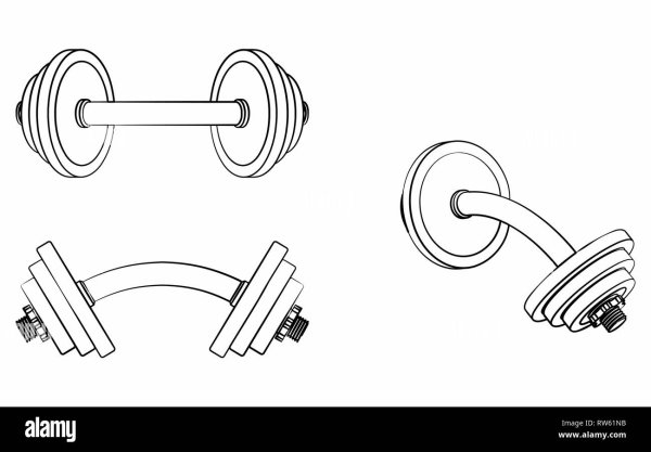 Рисованный мяч гантели