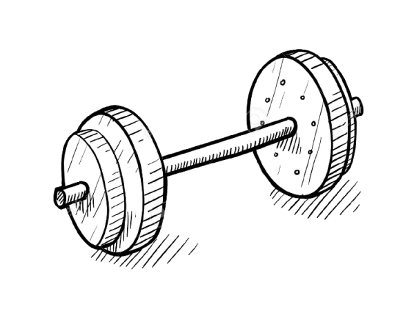 Раскраска гантели и гири