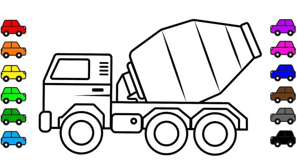 Бетономешалка машинка рисунок