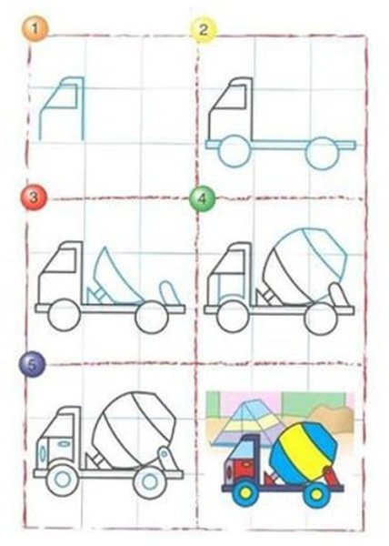 Рисование бетономешалка