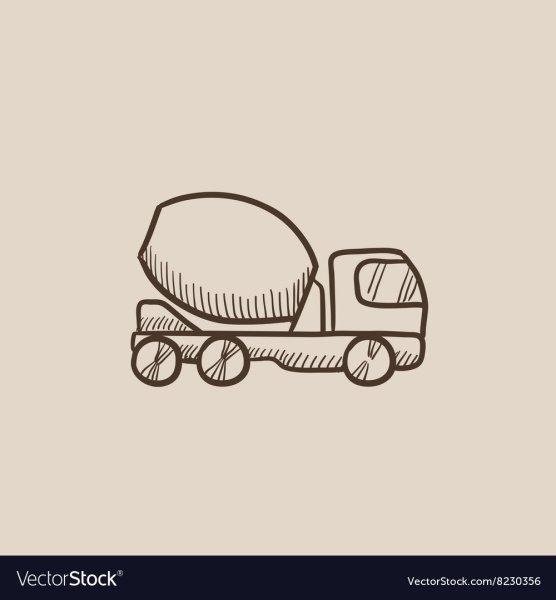 Рисовать бетономешалку