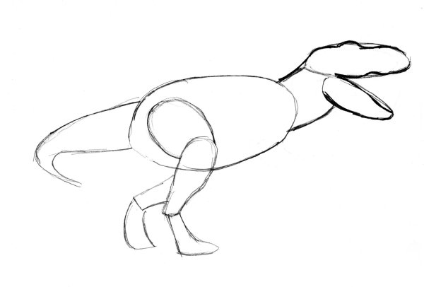 Нарисовать динозавра пошагово