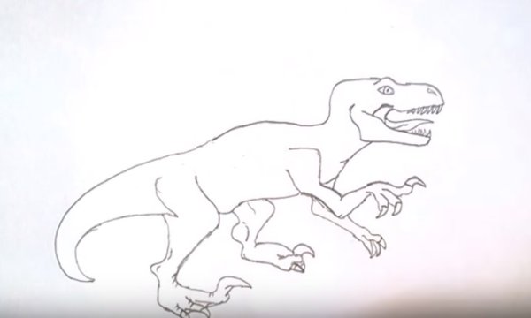 Хищные динозавры рисунки карандашом