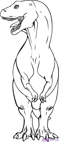 Тираннозавр рисунок карандашом