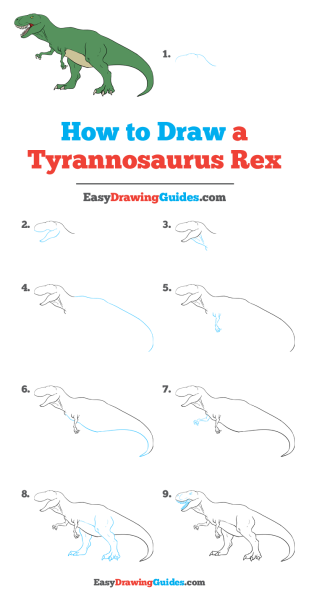 Тираннозавр рисунок для детей поэтапно