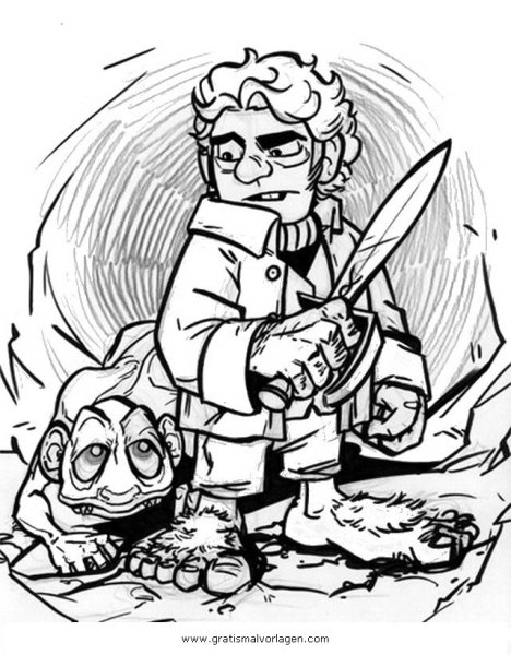 Раскраска Хоббит Бильбо