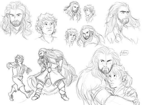 Раскраска Фили и Кили из Хоббита