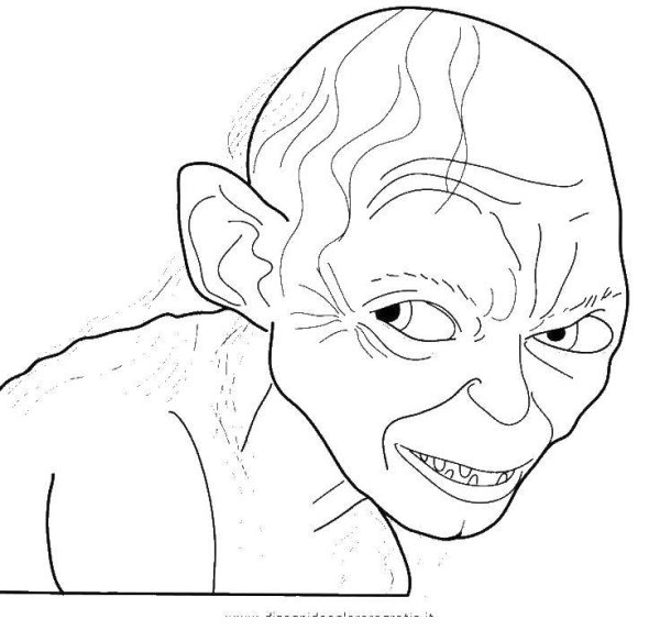 Раскраски Властелин колец Голлум